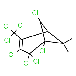 ChemSpider 2D Image | 3,4,4,5,7-Pentachloro-6,6-dimethyl-2-(trichloromethyl)bicyclo[3.1.1]hept-2-ene | C10H8Cl8
