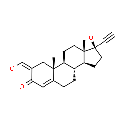 ChemSpider 2D Image | (2Z,17alpha)-17-Hydroxy-2-(hydroxymethylene)pregn-4-en-20-yn-3-one | C22H28O3