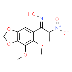 ChemSpider 2D Image | (1E)-1-(6,7-Dimethoxy-1,3-benzodioxol-5-yl)-N-hydroxy-2-nitro-1-propanimine | C12H14N2O7