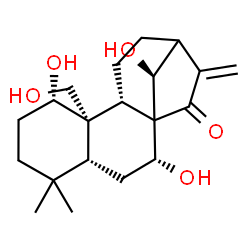 ChemSpider 2D Image | (1alpha,5beta,7alpha,9beta,10alpha,14S)-1,7,14,20-Tetrahydroxykaur-16-en-15-one | C20H30O5