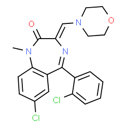 ChemSpider 2D Image | (3Z)-7-Chloro-5-(2-chlorophenyl)-1-methyl-3-(4-morpholinylmethylene)-1,3-dihydro-2H-1,4-benzodiazepin-2-one | C21H19Cl2N3O2