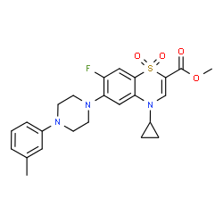 ChemSpider 2D Image | Methyl 4-cyclopropyl-7-fluoro-6-[4-(3-methylphenyl)-1-piperazinyl]-4H-1,4-benzothiazine-2-carboxylate 1,1-dioxide | C24H26FN3O4S
