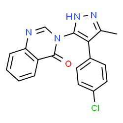 ChemSpider 2D Image | 3-[4-(4-Chlorophenyl)-3-methyl-1H-pyrazol-5-yl]-4(3H)-quinazolinone | C18H13ClN4O