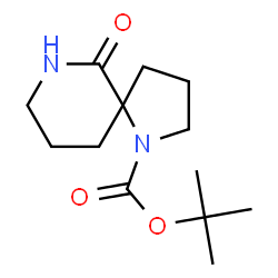 ChemSpider 2D Image | tert-Butyl-6-oxo-1,7-diazaspiro[4.5]decan-1-carboxylat | C13H22N2O3