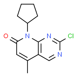 ChemSpider 2D Image | 2-Chloro-8-cyclopentyl-5-methyl-8H-pyrido[2,3-d]pyrimidin-7-one | C13H14ClN3O