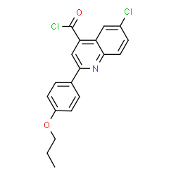 ChemSpider 2D Image | 6-Chloro-2-(4-propoxyphenyl)-4-quinolinecarbonyl chloride | C19H15Cl2NO2