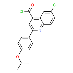 ChemSpider 2D Image | 6-Chloro-2-(4-isopropoxyphenyl)-4-quinolinecarbonyl chloride | C19H15Cl2NO2