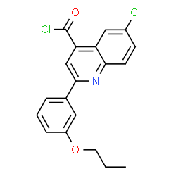 ChemSpider 2D Image | 6-Chloro-2-(3-propoxyphenyl)-4-quinolinecarbonyl chloride | C19H15Cl2NO2