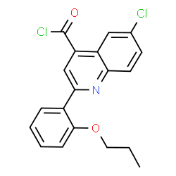 ChemSpider 2D Image | 6-Chloro-2-(2-propoxyphenyl)-4-quinolinecarbonyl chloride | C19H15Cl2NO2