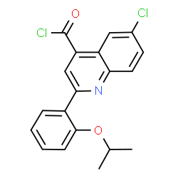 ChemSpider 2D Image | 6-Chloro-2-(2-isopropoxyphenyl)-4-quinolinecarbonyl chloride | C19H15Cl2NO2