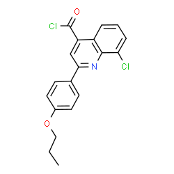 ChemSpider 2D Image | 8-Chloro-2-(4-propoxyphenyl)-4-quinolinecarbonyl chloride | C19H15Cl2NO2