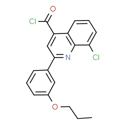 ChemSpider 2D Image | 8-Chloro-2-(3-propoxyphenyl)-4-quinolinecarbonyl chloride | C19H15Cl2NO2