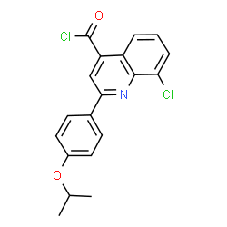 ChemSpider 2D Image | 8-Chloro-2-(4-isopropoxyphenyl)-4-quinolinecarbonyl chloride | C19H15Cl2NO2