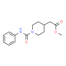 ChemSpider 2D Image | Methyl [1-(phenylcarbamoyl)-4-piperidinyl]acetate | C15H20N2O3
