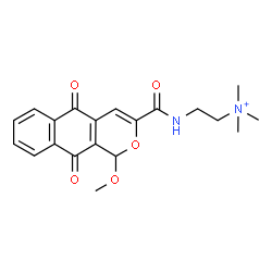 ChemSpider 2D Image | 2-{[(1-Methoxy-5,10-dioxo-5,10-dihydro-1H-benzo[g]isochromen-3-yl)carbonyl]amino}-N,N,N-trimethylethanaminium | C20H23N2O5