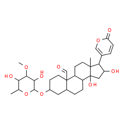 ChemSpider 2D Image | 3-[(6-Deoxy-3-O-methylhexopyranosyl)oxy]-14,16-dihydroxy-19-oxobufa-20,22-dienolide | C31H44O10