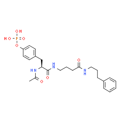 ChemSpider 2D Image | Nalpha-Acetyl-N-{4-oxo-4-[(3-phenylpropyl)amino]butyl}-O-phosphono-L-tyrosinamide | C24H32N3O7P