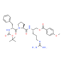 ChemSpider 2D Image | N-{[(2-Methyl-2-propanyl)oxy]carbonyl}-D-phenylalanyl-N-{(2S)-5-carbamimidamido-1-[(4-methoxybenzoyl)oxy]-2-pentanyl}-L-prolinamide | C33H46N6O7