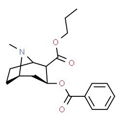 ChemSpider 2D Image | Propyl (3S,5R)-3-(benzoyloxy)-8-methyl-8-azabicyclo[3.2.1]octane-2-carboxylate | C19H25NO4