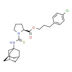 ChemSpider 2D Image | 3-(4-Chlorophenyl)propyl 1-[(3R,5R,7R)-adamantan-1-ylcarbamothioyl]-L-prolinate | C25H33ClN2O2S