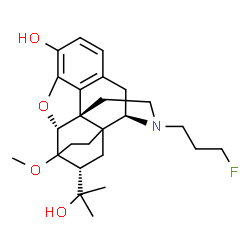ChemSpider 2D Image | (5alpha,18R)-17-(3-Fluoropropyl)-18-(2-hydroxy-2-propanyl)-6-methoxy-18,19-dihydro-4,5-epoxy-6,14-ethenomorphinan-3-ol | C25H34FNO4