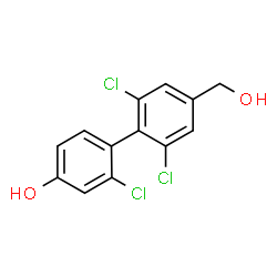 ChemSpider 2D Image | 2,2',6'-Trichloro-4'-(hydroxymethyl)-4-biphenylol | C13H9Cl3O2