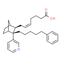 ChemSpider 2D Image | (5Z)-7-[(2R,3R)-3-(5-Phenylpentyl)-3-(3-pyridinyl)bicyclo[2.2.1]hept-2-yl]-5-heptenoic acid | C30H39NO2