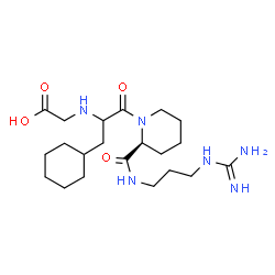ChemSpider 2D Image | N-(1-{(2S)-2-[(3-Carbamimidamidopropyl)carbamoyl]-1-piperidinyl}-3-cyclohexyl-1-oxo-2-propanyl)glycine | C21H38N6O4