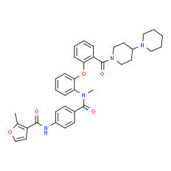 ChemSpider 2D Image | N-{4-[{2-[2-(1,4'-Bipiperidin-1'-ylcarbonyl)phenoxy]phenyl}(methyl)carbamoyl]phenyl}-2-methyl-3-furamide | C37H40N4O5