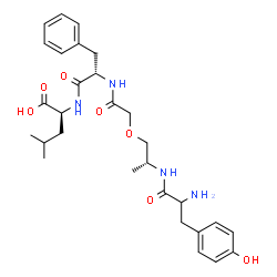 ChemSpider 2D Image | N-{[(2R)-2-(Tyrosylamino)propoxy]acetyl}-L-phenylalanyl-L-leucine | C29H40N4O7