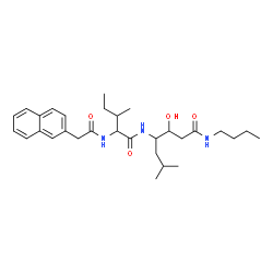 ChemSpider 2D Image | N-Butyl-3-hydroxy-6-methyl-4-{[N-(2-naphthylacetyl)isoleucyl]amino}heptanamide | C30H45N3O4