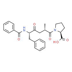 ChemSpider 2D Image | 1-[(2S,5S)-5-(Benzoylamino)-2-methyl-4-oxo-6-phenylhexanoyl]-L-proline | C25H28N2O5