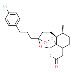 ChemSpider 2D Image | (5aS,6R)-3-[3-(4-chlorophenyl)propyl]-6-methyloctahydro-3,12-epoxy[1,2]dioxepino[4,3-i]isochromen-10(3H)-one | C22H27ClO5