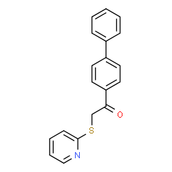 ChemSpider 2D Image | 1-(4-Biphenylyl)-2-(2-pyridinylsulfanyl)ethanone | C19H15NOS