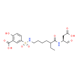 ChemSpider 2D Image | 5-[(5-{[(2S)-1-Carboxy-3-oxo-2-propanyl]carbamoyl}heptyl)sulfamoyl]-2-hydroxybenzoic acid | C19H26N2O9S