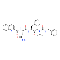 ChemSpider 2D Image | N~1~-{(2S,3R)-4-[(benzylcarbamoyl)(tert-butyl)amino]-3-hydroxy-1-phenylbutan-2-yl}-N~2~-(quinolin-2-ylcarbonyl)-L-aspartamide | C36H42N6O5