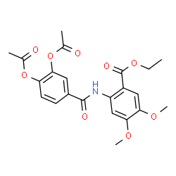 ChemSpider 2D Image | Ethyl 2-[(3,4-diacetoxybenzoyl)amino]-4,5-dimethoxybenzoate | C22H23NO9