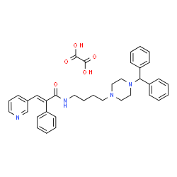 ChemSpider 2D Image | (2E)-N-{4-[4-(Diphenylmethyl)-1-piperazinyl]butyl}-2-phenyl-3-(3-pyridinyl)acrylamide ethanedioate (1:1) | C37H40N4O5