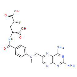 ChemSpider 2D Image | (4R)-N-(4-{[(2,4-Diamino-6-pteridinyl)methyl](methyl)amino}benzoyl)-4-fluoro-D-glutamic acid | C20H21FN8O5