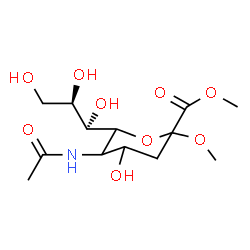 ChemSpider 2D Image | dimethyl 5-(acetylamino)-3,5-dideoxy-D-erythro-non-2-ulopyranosidonate | C13H23NO9