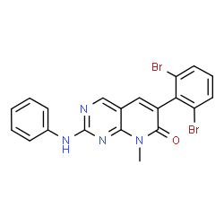 ChemSpider 2D Image | 2-Anilino-6-(2,6-dibromophenyl)-8-methylpyrido[2,3-d]pyrimidin-7(8H)-one | C20H14Br2N4O
