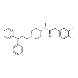 ChemSpider 2D Image | 2-(3,4-Dichlorophenyl)-N-[1-(3,3-diphenylpropyl)-4-piperidinyl]-N-methylacetamide | C29H32Cl2N2O