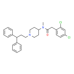ChemSpider 2D Image | 2-(2,4-Dichlorophenyl)-N-[1-(3,3-diphenylpropyl)-4-piperidinyl]-N-methylacetamide | C29H32Cl2N2O