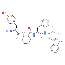 ChemSpider 2D Image | N-{[(1R,2S)-2-(L-Tyrosylamino)cyclohexyl]carbonyl}-L-phenylalanyl-L-tryptophanamide | C36H42N6O5