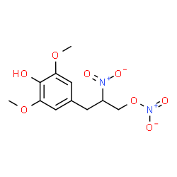 ChemSpider 2D Image | 3-(4-Hydroxy-3,5-dimethoxyphenyl)-2-nitropropyl nitrate | C11H14N2O8
