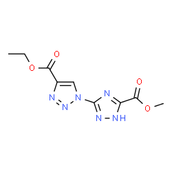 ChemSpider 2D Image | Ethyl 1-[3-(methoxycarbonyl)-1H-1,2,4-triazol-5-yl]-1H-1,2,3-triazole-4-carboxylate | C9H10N6O4