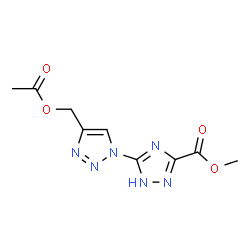 ChemSpider 2D Image | Methyl 3-[4-(acetoxymethyl)-1H-1,2,3-triazol-1-yl]-1H-1,2,4-triazole-5-carboxylate | C9H10N6O4