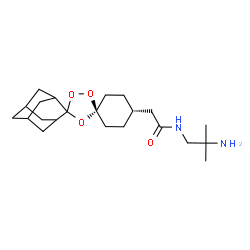 ChemSpider 2D Image | N-(2-Amino-2-methylpropyl)-2-[(1r,4r)-dispiro[cyclohexane-1,3'-[1,2,4]trioxolane-5',2''-tricyclo[3.3.1.1~3,7~]decan]-4-yl]acetamide | C22H36N2O4