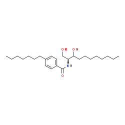 ChemSpider 2D Image | N-[(2S)-1,3-Dihydroxy-2-undecanyl]-4-heptylbenzamide | C25H43NO3