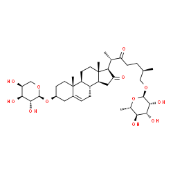 ChemSpider 2D Image | (3beta,25R)-3-(alpha-L-Arabinopyranosyloxy)-16,22-dioxocholest-5-en-26-yl 6-deoxy-alpha-L-mannopyranoside | C38H60O12
